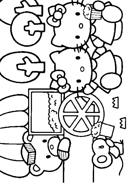 Plansa de colorat cu Hello Kitty 53 78